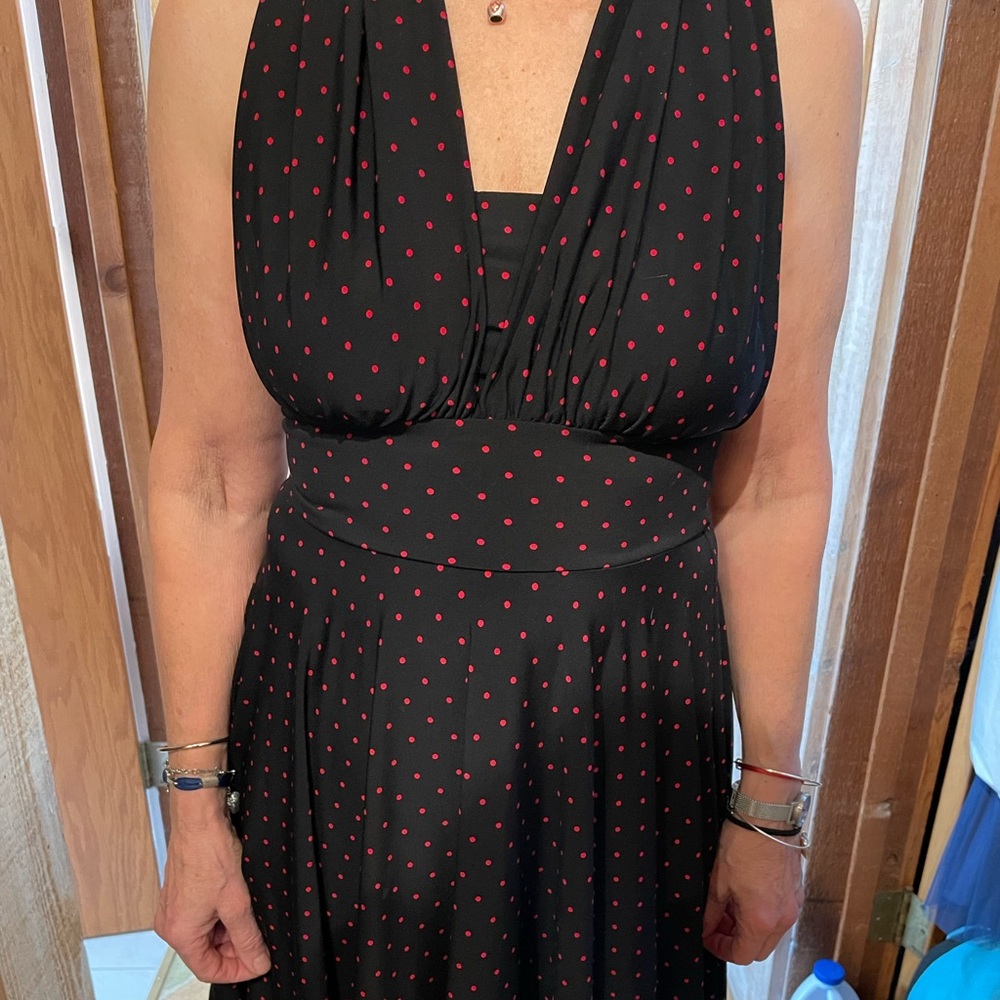 Lined plunging neckline & back dress
